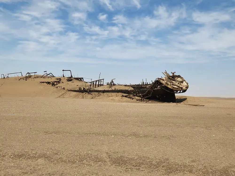 The skeletal Eduard Bohlen, stranded far inland since 1909